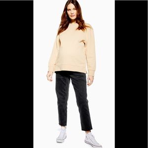 Topshop straight leg washed black Maternity jeans